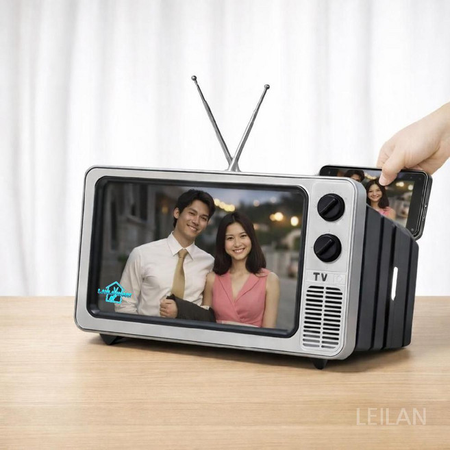 레이란 휴대폰 화면 확대기 레트로 TV 스크린 거치대 스마트폰 확대 비디오, 그레이 업그레이드모델