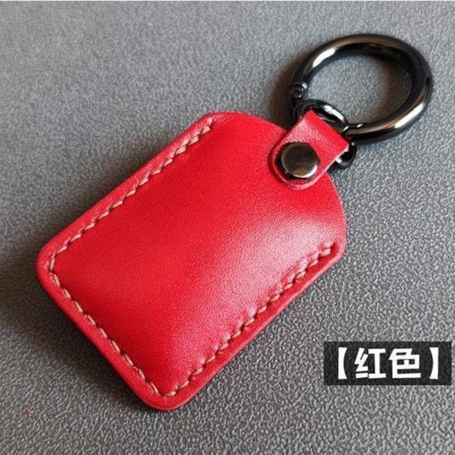 NFC牛皮智能門禁卡套真皮鑰匙扣, 1個, 紅色, 紅色