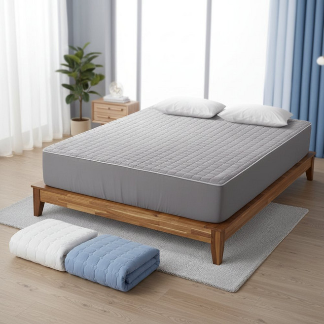 진드기 차단 매트리스방수커버 순면 알러지 침대시트 밴드 킹, 상세페이지 참조