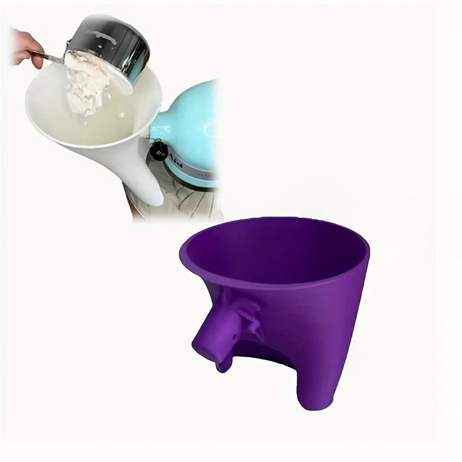 키친에이드 아티산 믹서용 밀가루 깔때기 KSM150 5쿼트에 적합 넘침 및 오염 방지를 위한 ABS 필터 부착물, 02 purple