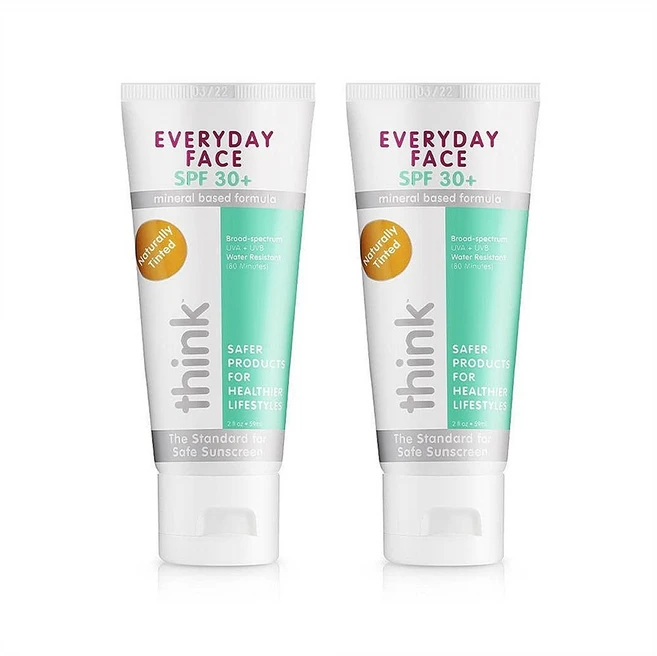 Thinksport 씽크스포츠 에브리데이 페이스 선스크린 선크림 SPF 30 2oz(59ml) 2팩, 59ml - 쿠팡