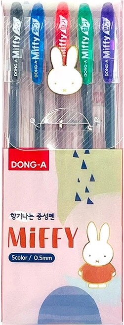 동아연필 동아 미피 향기 중성펜 (5색세트) - 쿠팡
