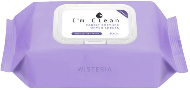 아임클린 건조기 시트 섬유유연제 위스테리아향, 80매, 1개
