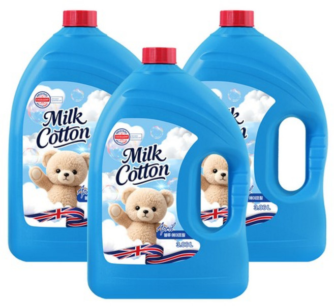 밀크코튼 고농축 유연제 에이프릴향 3.06L 3개, 없음, 상세설명 참조
