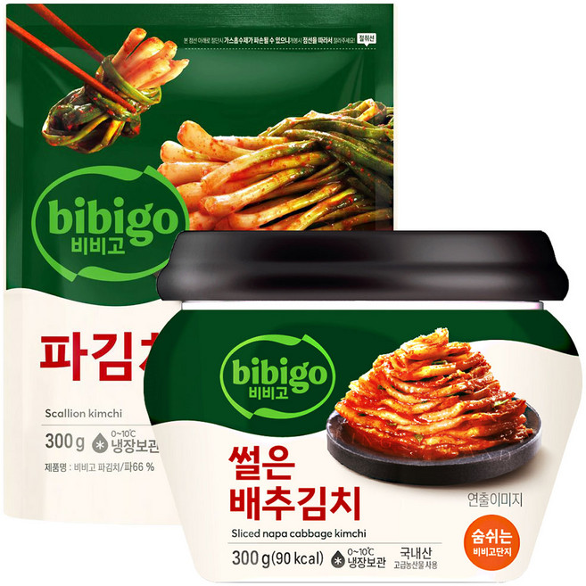 비비고(파김치300g+썰은배추김치300g)