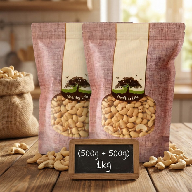 구운 캐슈넛 바삭 고소한 100% 자연 식품 프리미엄 구운 캐슈넛 (500g+500g), 1개, 1kg