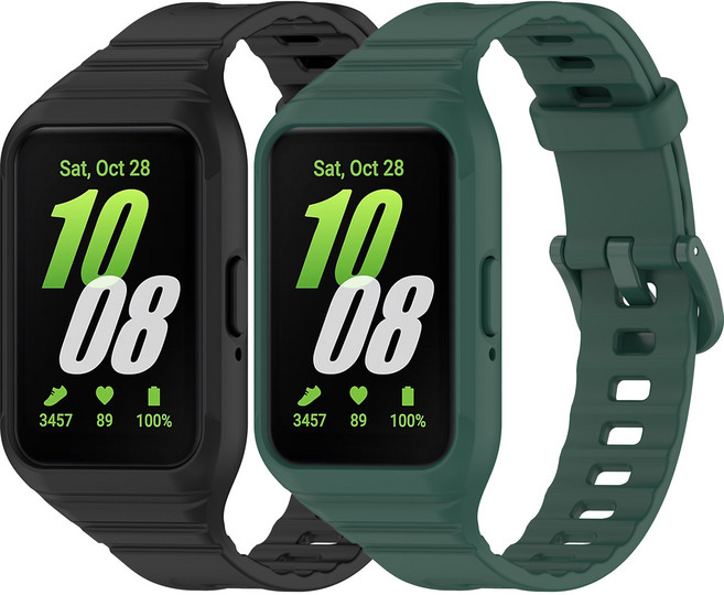 엔터콘 갤럭시핏3 스트랩 케이스 일체형, 4. 블랙 + 다크그린