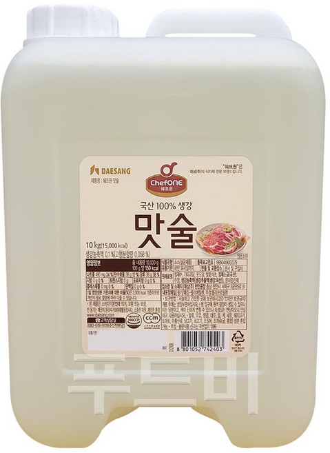 대상 쉐프원 맛술 10kg 생강 맛술, 1개