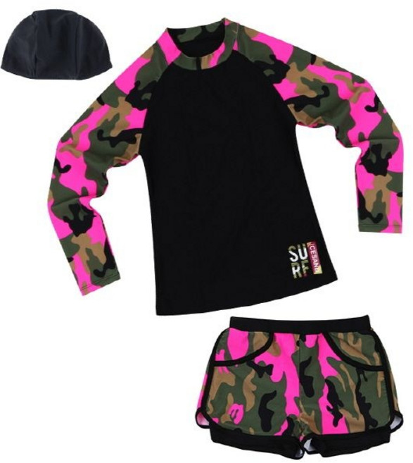 공식 아이스샌드 주니어 아동 래쉬가드 초등학생 중학생 수영복 세트 BR-8716