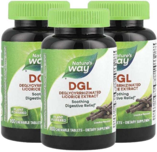 네이처스웨이 DGL 감초 100츄어블 3병 디지엘 GutGard DGL, 100정
