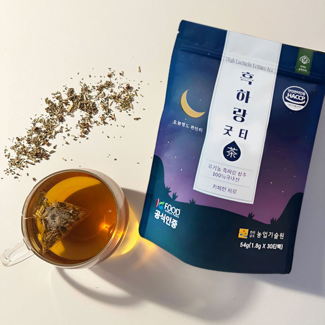 국내산 농협 흑하랑 굿드림티 유기농 상추차 대용량 30티백, 30개입, 54g, 1개, 1.8g