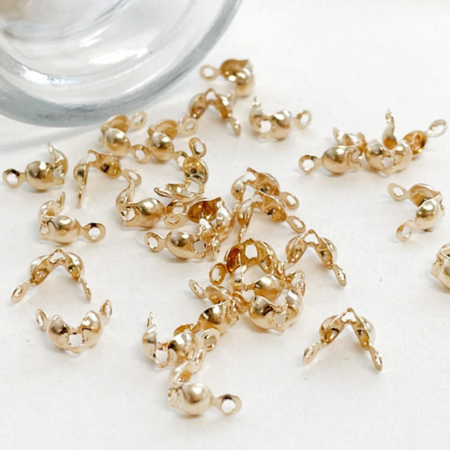 헤세드 NEW) 올챙이캡 비즈캡 부자재 비즈공예(약50개), 골드, 1개