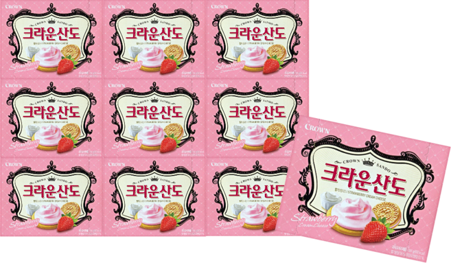 크라운 크라운산도 딸기 161g x 10개