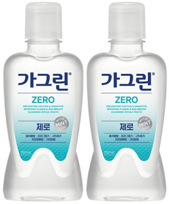 가그린 제로 구강청결제, 250ml, 2개