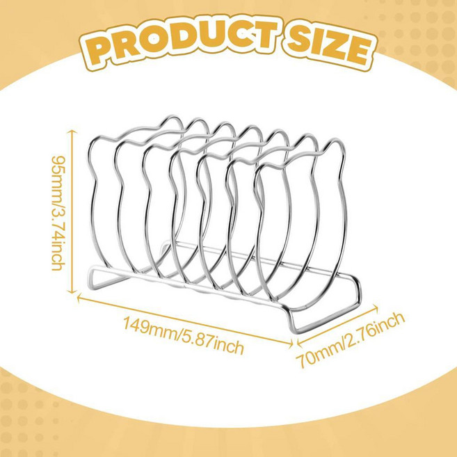 6슬라이스 토스트 랙 식빵 홀더 에어프라이어 액세서리 베이킹 주방용품 가정용 조리대 상점용, 01 Silver B