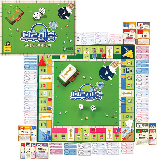 부루마불 세계여행 미니 보드게임, 1개, 혼합색상