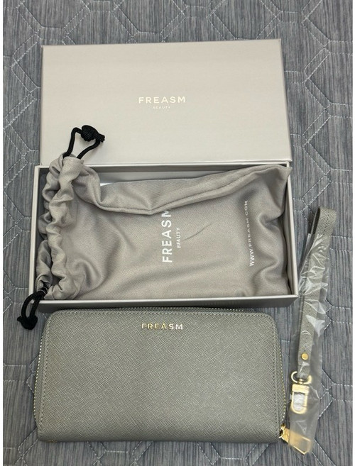 FREASM 菲翎絲十字紋拉鍊防刮皮長夾