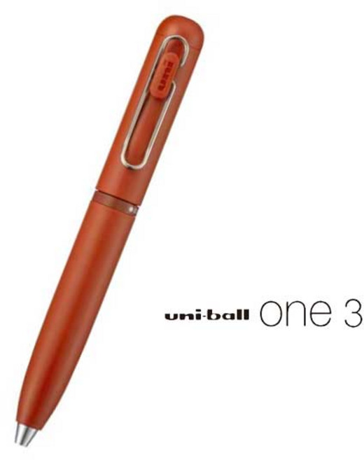 유니 유니볼원 3색 0.5mm 회전식 다색펜 멀티펜, 1개, 브릭레드