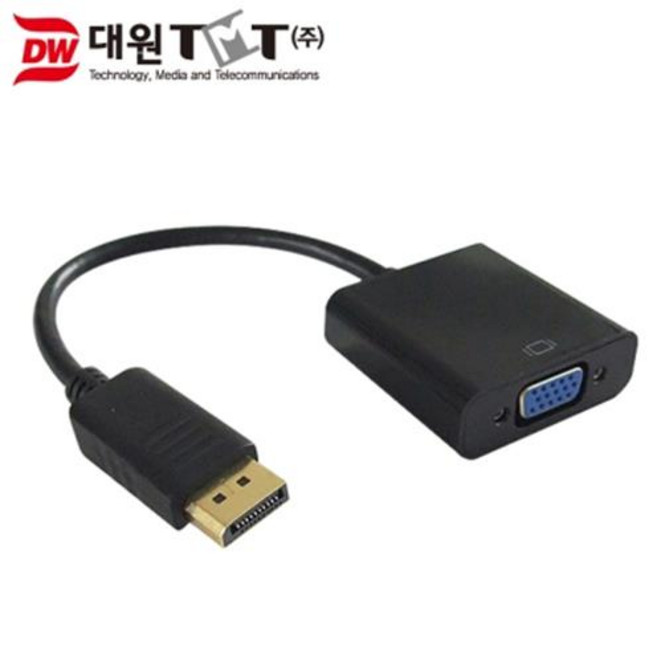 대원TMT DP to VGA/RGB 수암 M/F 케이블 변환 컨버터 젠더 DW-DPRGB, 1개, 1개