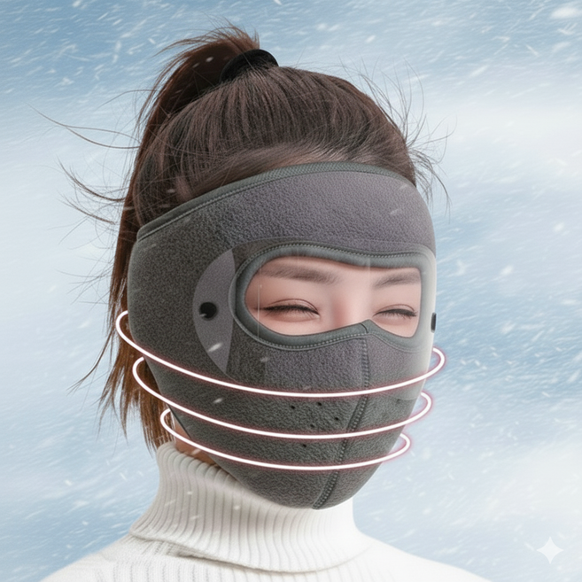 맥시브이 고글 안면마스크 얼굴 풀마스크, 검정, 1개, 1개입
