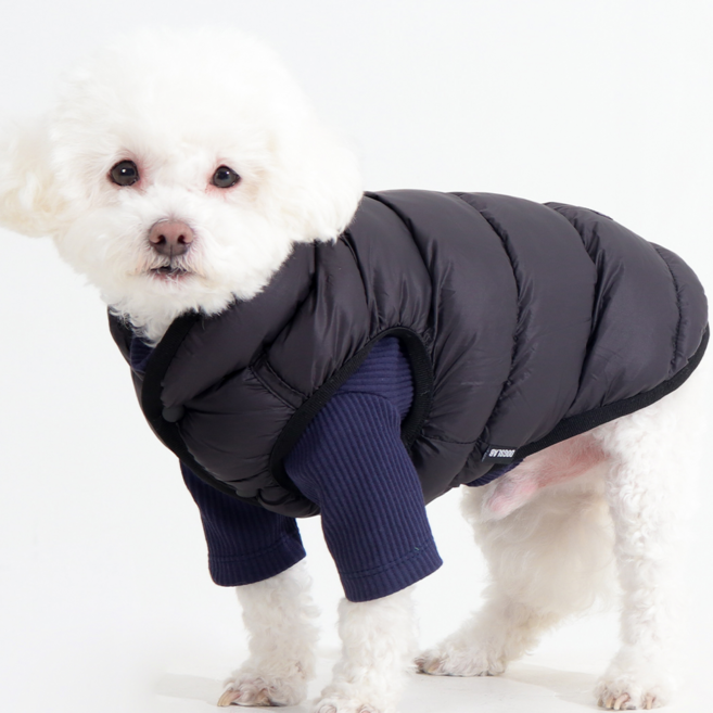 독스랩 강아지 패딩 조끼 양면 초경량 겨울옷, 1개, 카키/블랙 (조끼형)