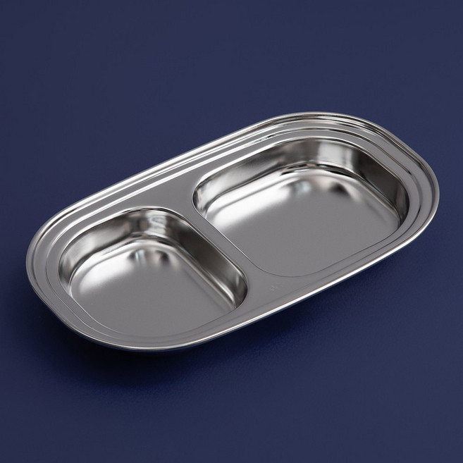 패블러스 2구 간식접시 10개 세트 어린이집 스텐레스 식판