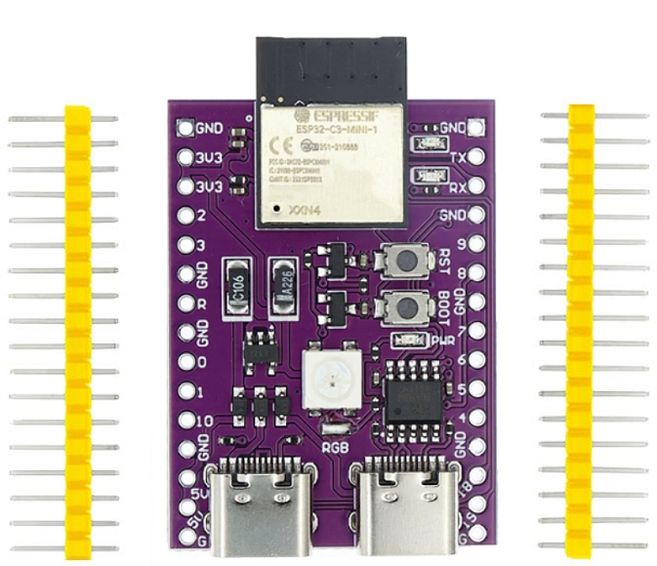 ESP32C3 Mini 개발 보드 듀얼 USB C 타입, 1개