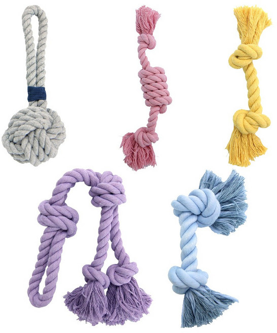 [튼튼한] 강아지 장난감 애착터그 사탕 뼈다귀 로프볼 치실 노즈워크, 1개, 뼈다귀 로프 M