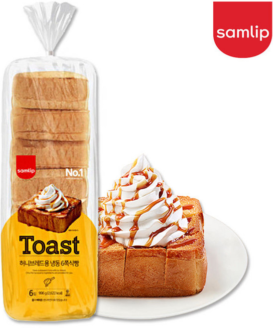 삼립 토스트 허니브레드용 냉동 6쪽식빵 996g 샌드위치 브런치 아침 식사빵, 166g, 6개