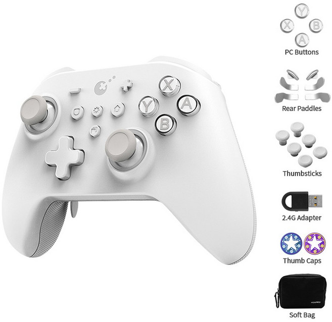 GULIKIT KKK3 MAX 블루투스 OLED 컨트롤러 스위치 PC MA 스팀 NS39 NS 무선 게임패드 데크용, KK3, White NS34, 1개