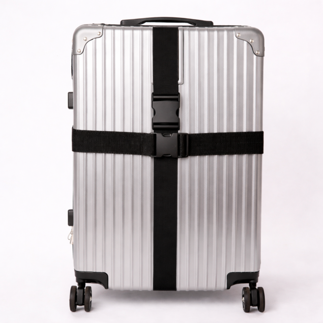 호담즈 강력고정 터짐방지 캐리어 벨트, 2개, 블랙