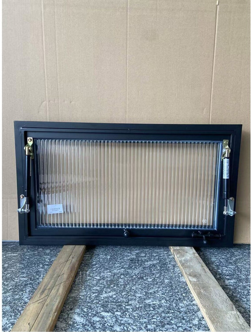 작은 창 창문 유압식 베란다 카페 샷시 셀프 블랙 유리 90도 접이식 커피숍 교체 (50x30) 시공 환기, 미니멀 가로70 높이50 블랙, 1개