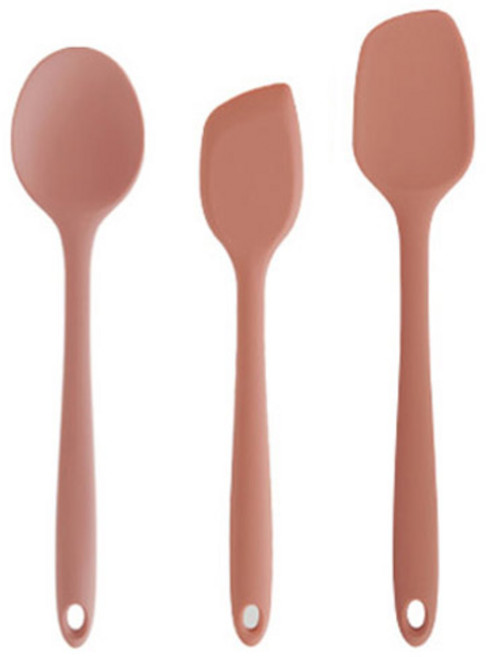 퍼기 실리콘 이유식 조리도구 3종 멀티스푼+스파출라 세트, 드라이로즈, 1세트