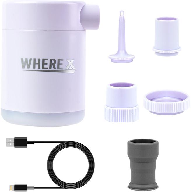 웨어엑스 캠핑 LED 미니 무선 전동 에어펌프, 1개