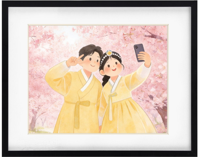 매트액자 대형 액자 프레임 거실 결혼 액자 벽걸이 탁상용, 1개, 블랙