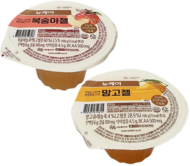 [올굿]뉴케어 복숭아젤 X5개+망고젤 X5개 환자 고단백 영양보충간식, 1개