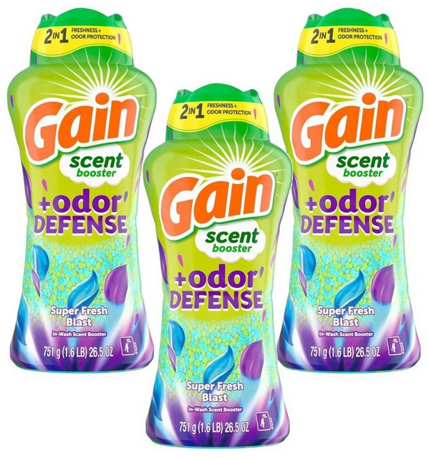 Gain 게인 인워시 센트 부스터 오도 디펜스 슈퍼 프레쉬 블래스트 453g, 3개