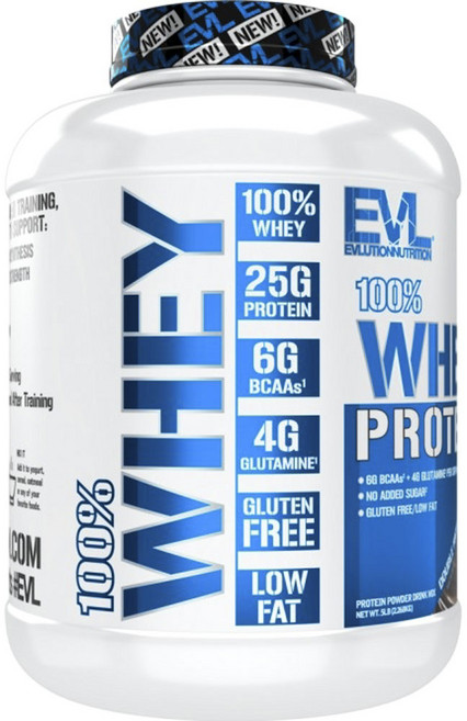 EVLUTIONNUTRITION 雙重濃郁巧克力味乳清蛋白, 1罐, 2.268kg