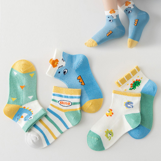 슈가앤 주니어 남아용 NH메쉬 양말 5켤레 양말세트 유아 아동 초등 양말