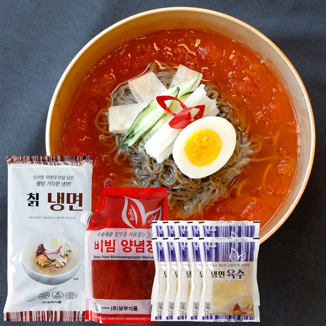 보부식품 얼큰이 칡 냉면 세트(2kg) + 냉면 육수(340ml x 10) + 비빔양념장(2kg), 1세트, 7.4kg