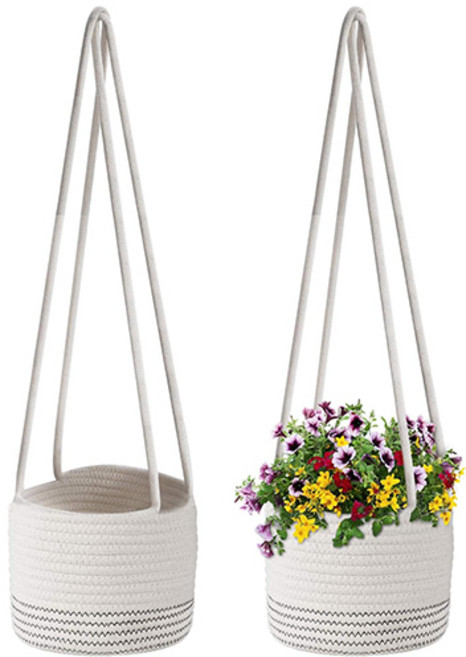 그린스하비 행잉 화분걸이 벽걸이 화분 바구니, 2개, 화이트