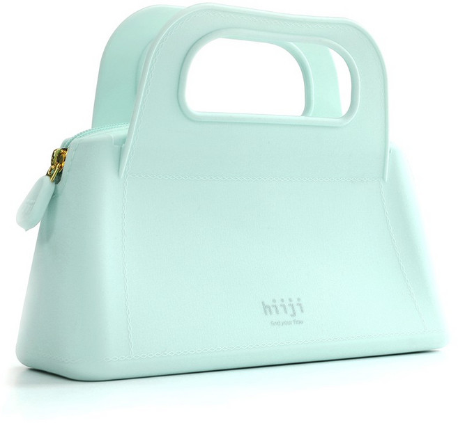 히지 방수 실리콘 미니 핸드백 파우치 손가방 귀여운 수영장 가방 민트 워터파크