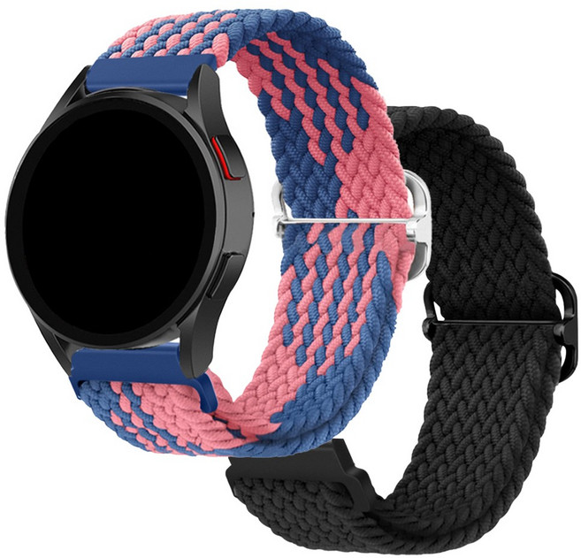 더조은셀러 2개 갤럭시워치7 버클 브레이드 솔로 루프 스트랩 시계줄 밴드, 07_블루핑크