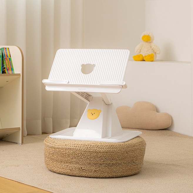아가드 베베 어린이 높이조절 독서대 태블릿 책 거치대 북스탠드, 화이트