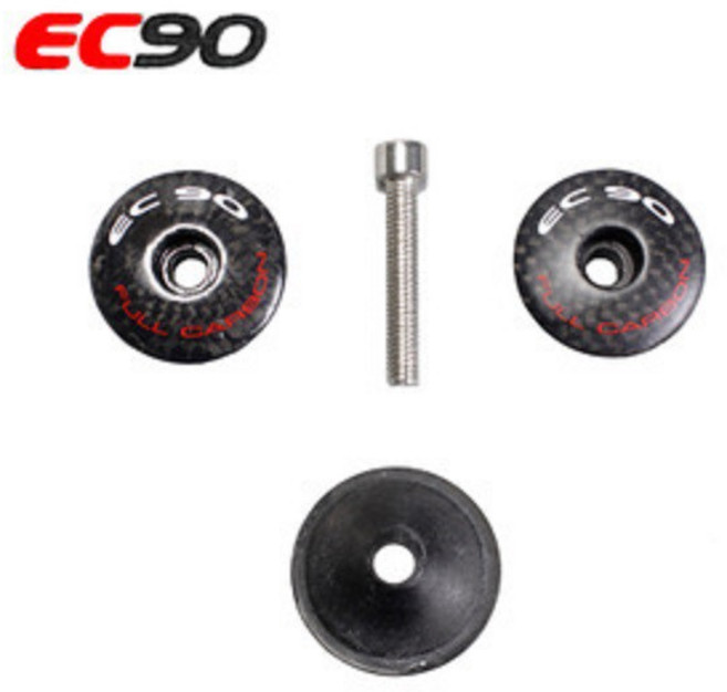 EC90碳纖維碗組上蓋(含螺絲) 自行車輕量化配件【坤騰國際】, 1個, 消光磨砂黑