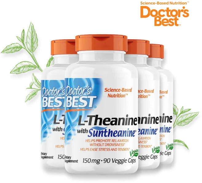 [4세트] 닥터스베스트 선테아닌 함유 L 테아닌 150mg 베지 90 캡슐 엘 태아닌 녹차, 90정, 4개 - 쿠팡