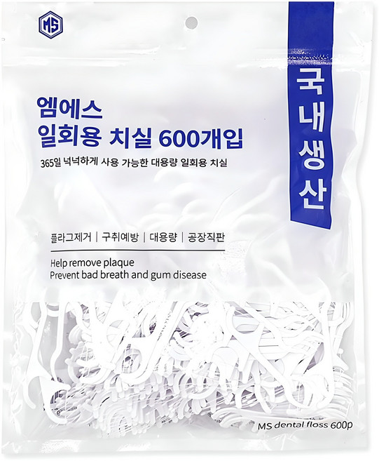 엠에스덴탈 일회용 치실, 18mm, 600개입, 1개