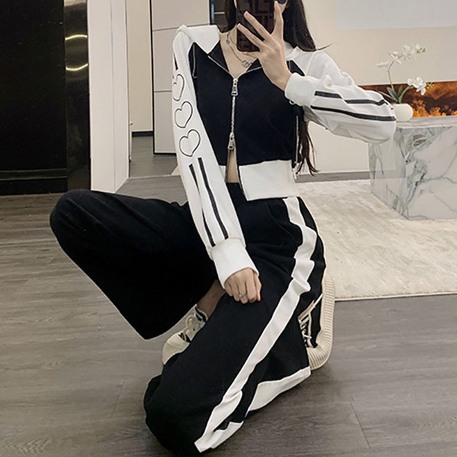 트렌디 봄가을 여성 편안한 골프 웨어 세트 비보뉴