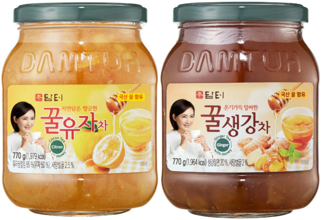담터 꿀유자차 770g+꿀생강차 770g 액상차, 770g