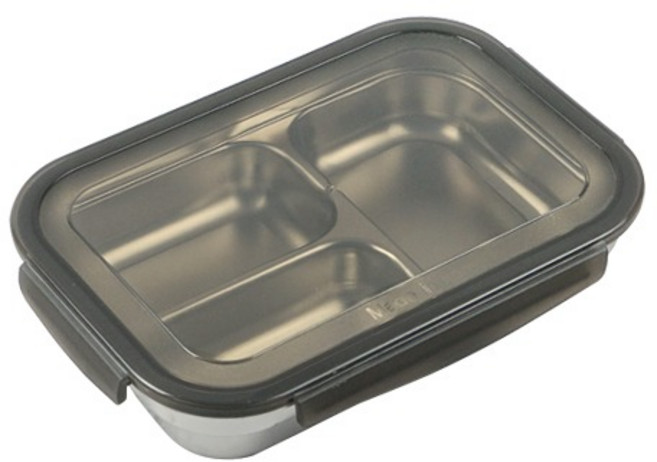 국산 스텐 27종 3구 밀폐 반찬통 3칸 칸막이 도시락통, 1개